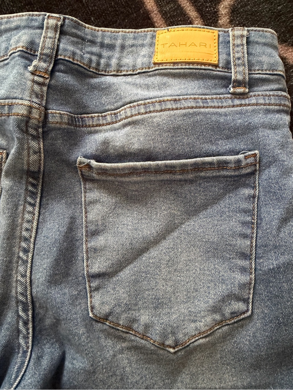 Tahari Light Blue High-Rise Skinny Jeans with Button-Fly - Picture 9 of 10